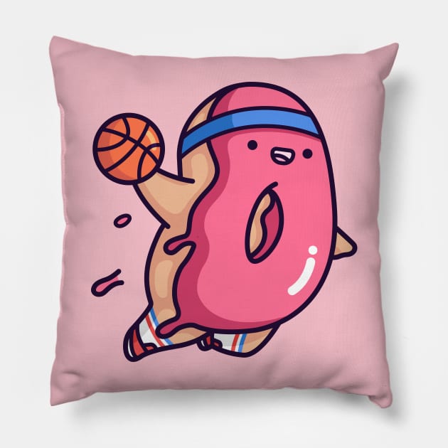 Pink Dunkin Donut Pillow by Proud Potato