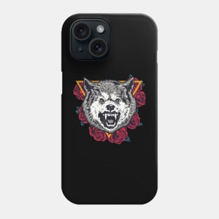 Red Rose And Wolf Phone Case