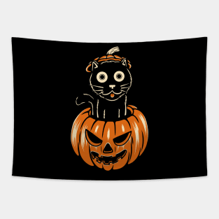 Pumpkin Cat Tapestry