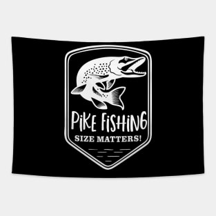 Pike Fishing Size Matters Angler Funny Fisherman Tapestry