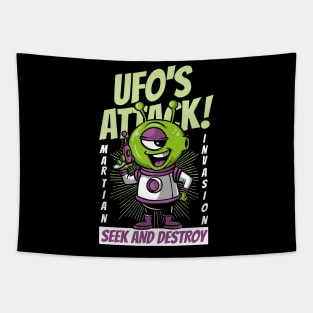 UFO Alien Seek And Destroy Tapestry