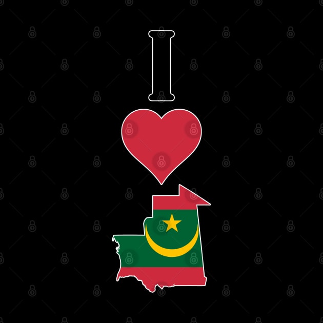 I Heart Mauritania Vertical I Love Mauritanian National Flag Map by Sports Stars ⭐⭐⭐⭐⭐