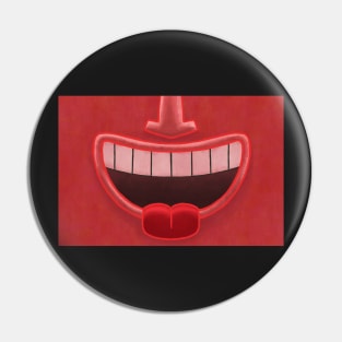 Red Cherry Tiki Smile Mask! (Red Tongue Version) Pin