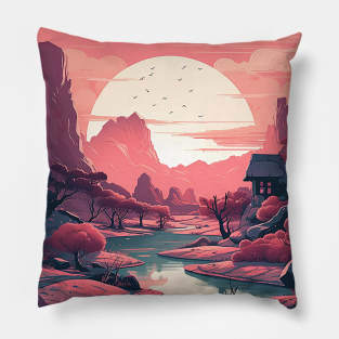 Distant Horizon Anime Style Landscap Pillow