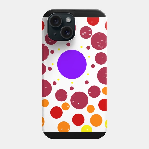 Bright Celestial Circles, Dots, Hearts, and Stars Pattern Phone Case by Kanika Behari Studio