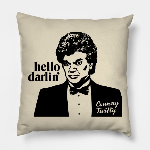 Conway Twitty Vintage Country Music Pillow by hegonij