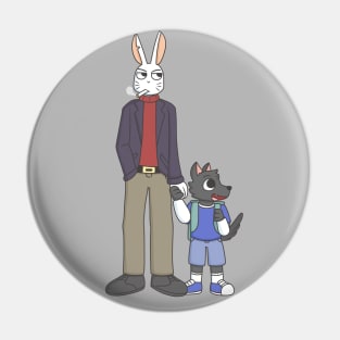 Rabbit & Wolf Cub Pin