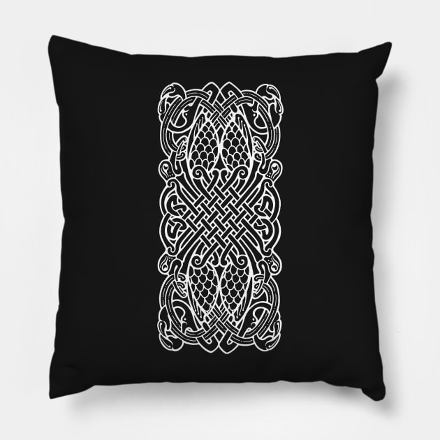Celtic Knotwork Motif of Four Birds Pillow by Dysis23A