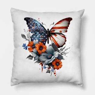 4th of July Floral Butterfly lover Pillow