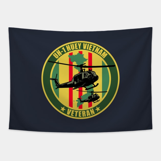 UH-1 Huey Vietnam Veteran Tapestry by TCP