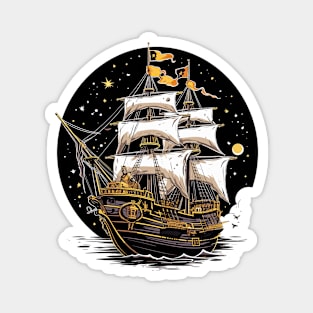 Pirate Ship Voyage Beauty Nature Ocean Discovery Magnet