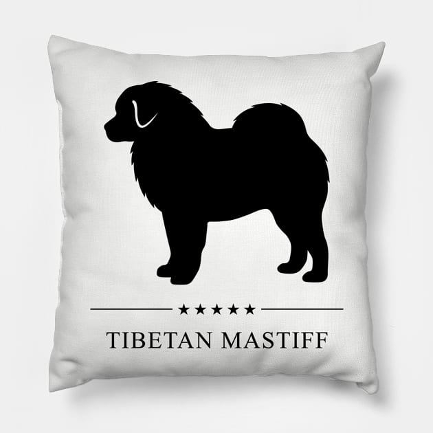 Tibetan Mastiff Black Silhouette Pillow by millersye