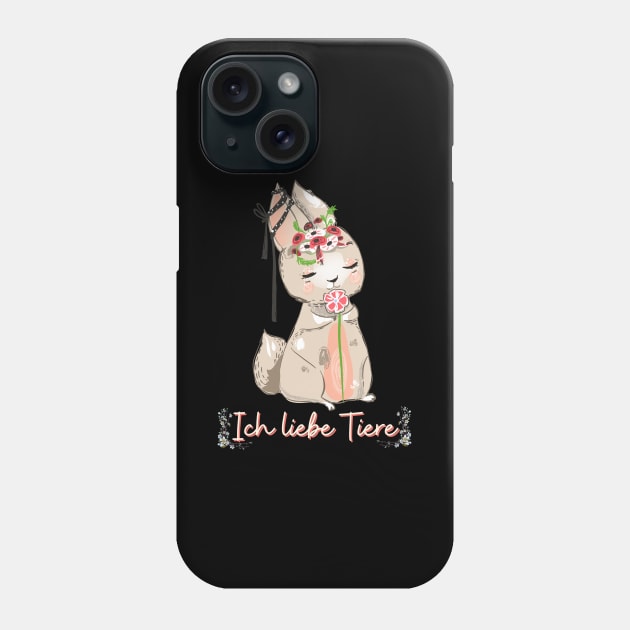 Hase Schleife Liebe Tiere Prinzessin Blumen Süß Phone Case by Maggini Art