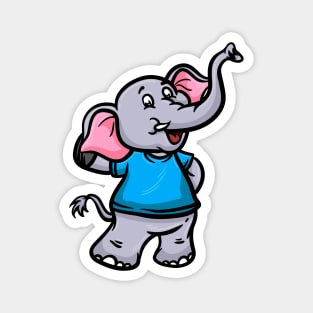 Cute Anthropomorphic Human-like Cartoon Character Elephant in Clothes Magnet