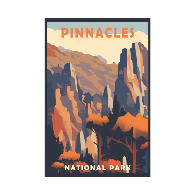 Pinnacles National Park Travel Poster by GreenMary Design