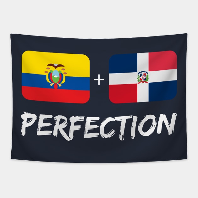 Dominican Plus Ecuadorian Perfection DNA Mix Flag Heritage Gift Tapestry by Just Rep It!!