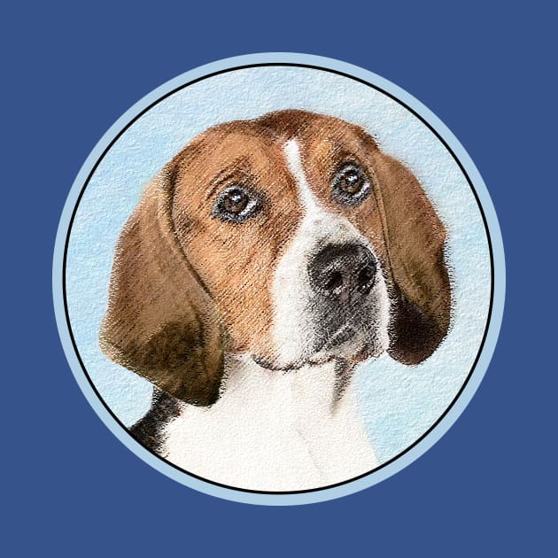 English Foxhound Painting - Cute Original Dog Art by Alpen Designs