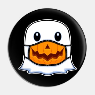 Ghost Halloween with Pumpkin Mask Pin