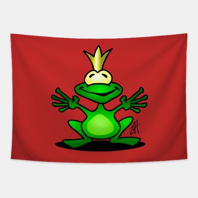 Frog prince Tapestry by Cardvibes