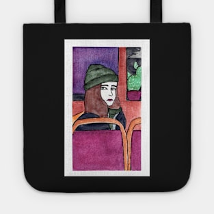 Girl With Green Hat Tote