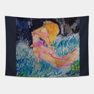 Uniting Flames Fantasy Art Tapestry