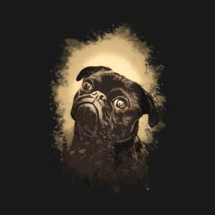 Vintage Pug ✪ Cute Retro Abstract Painting Art Style for dog Lovers and owners T-Shirt