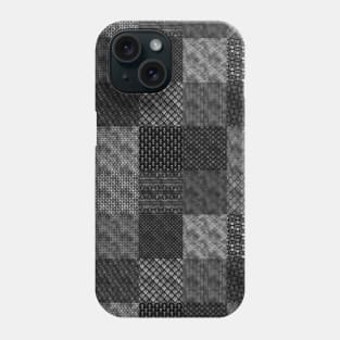 Silver and Black Vintage Art Deco Quilt Pattern Phone Case