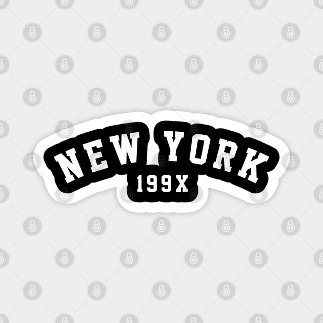 New York 199x City T-Shirt White Magnet by Aspita