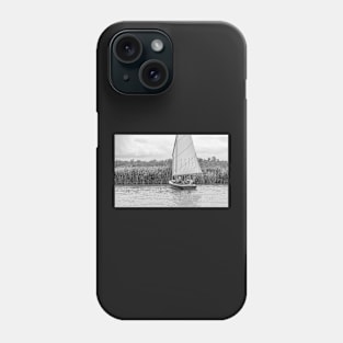 A couple sailing in the Norfolk Broads national park Phone Case