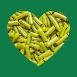 Green Beans Food Photograph Heart T-Shirt