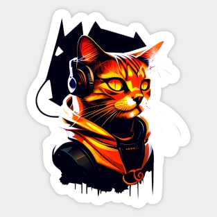 Funny Cute DJ Cat Sticker for Sale by Nextlevellife