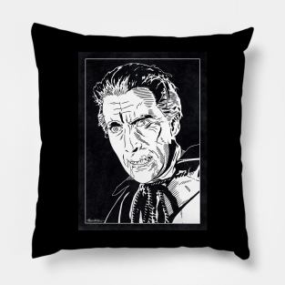 DRACULA (1958)  (Black and White) Pillow