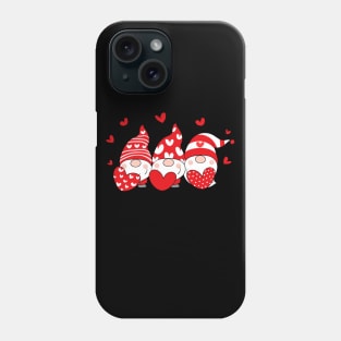 Three Gnomes Holding Hearts Valentines Day Cute Gift idea for Her and him Phone Case