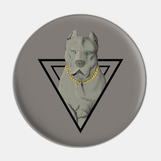 Gray pitbull Pin