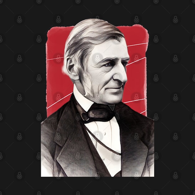 American Essayist Ralph Waldo Emerson illustration by Litstoy 