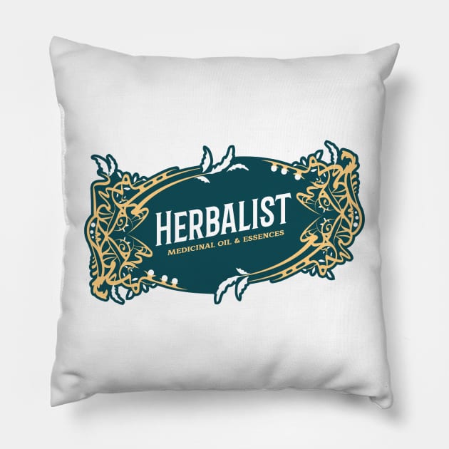 Herbalist medicinal oil and essences tee Pillow by Kamran Sharjeel