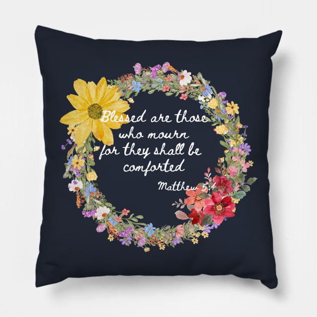 Beatitudes Matthew 5:4 Light Letters Pillow by Beloved Gifts