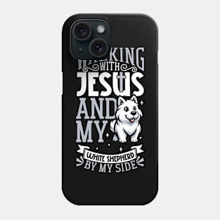 Jesus and dog - White Shepherd Phone Case