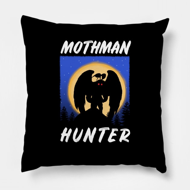 Mothman Hunter - Halloween Cryptid Pillow by urban-wild-prints