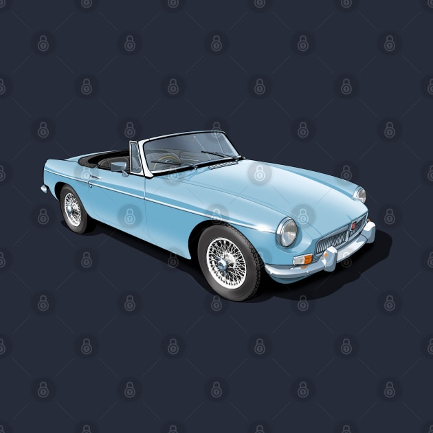 MGB Roadster in iris blue by candcretro