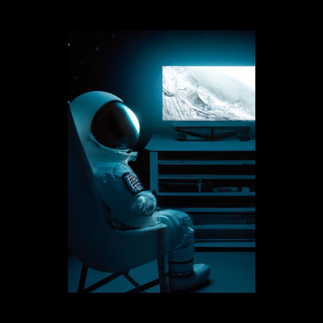 Astronaut watching TV by maxcode