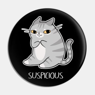 Suspicious Kitten Pin