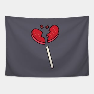 Broken Heart Red Lollipop Candy Tapestry