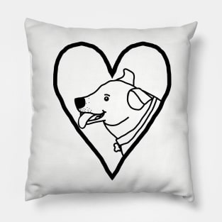 My Valentines Toby Dog Outline Pillow