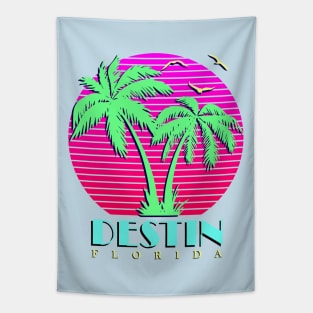 Destin Florida Palm Trees Sunset Tapestry