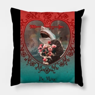 Vintage Shark Heart BE MINE Pillow