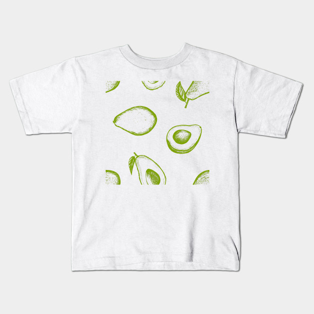 Green Avocado Seamless Pattern Avocado Kids T Shirt Teepublic