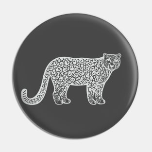 Snow Leopard Ink Art - on dark colors Pin