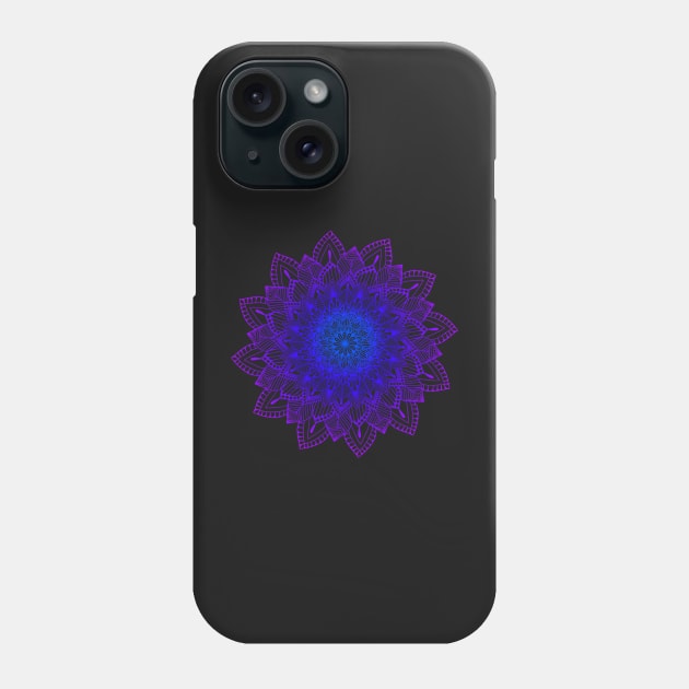 Purple-Blue Digital Mandala Phone Case by TheHermitCrab