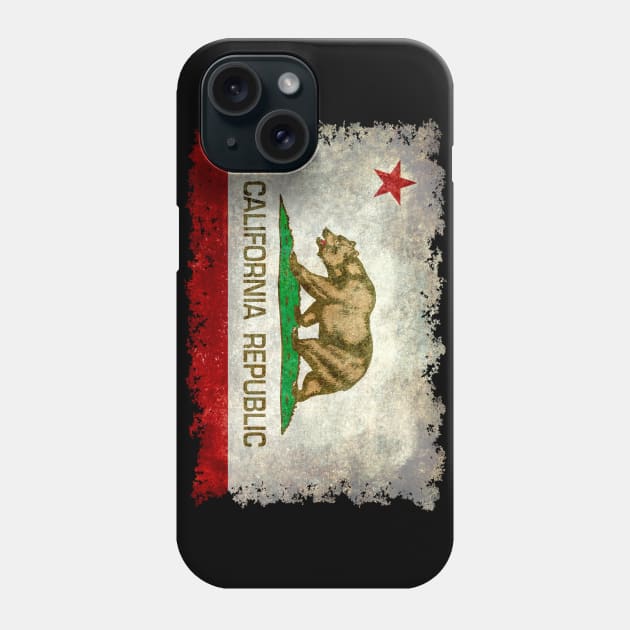 California Republic State Flag in Grungy Textures Phone Case by Sterling